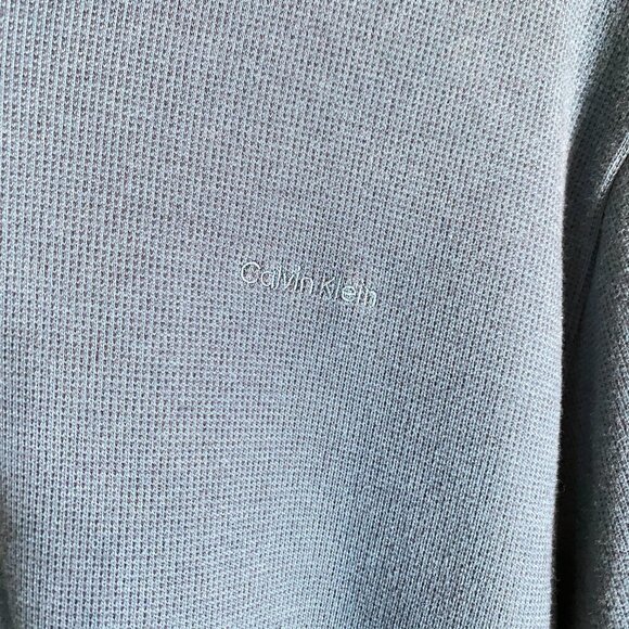 NWOT Calvin Klein Men's Large Liquid Touch Long Sleeve Quarter Zip Blue Pullover - Picture 6 of 16